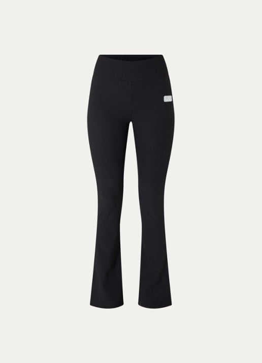 Armani Mid waist flared fit trainingslegging met plisse  - voorkant 4 zwart