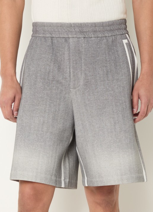 Armani Mid waist straight fit korte broek met paspelzakken