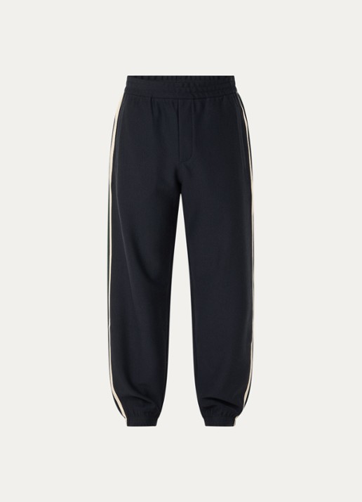 Armani Mid waist tapered fit joggingbroek - voorkant 3 donkerblauw