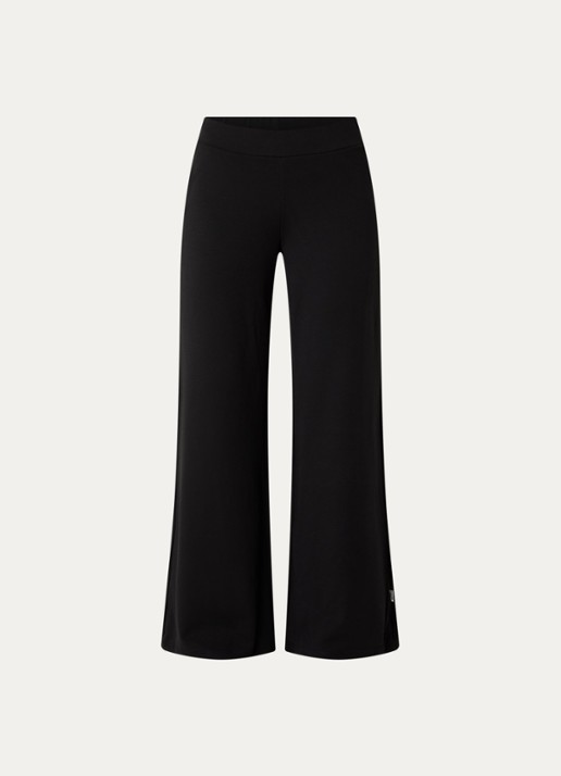 Armani Mid waist wide fit broek met steekzakken - voorkant 2 zwart