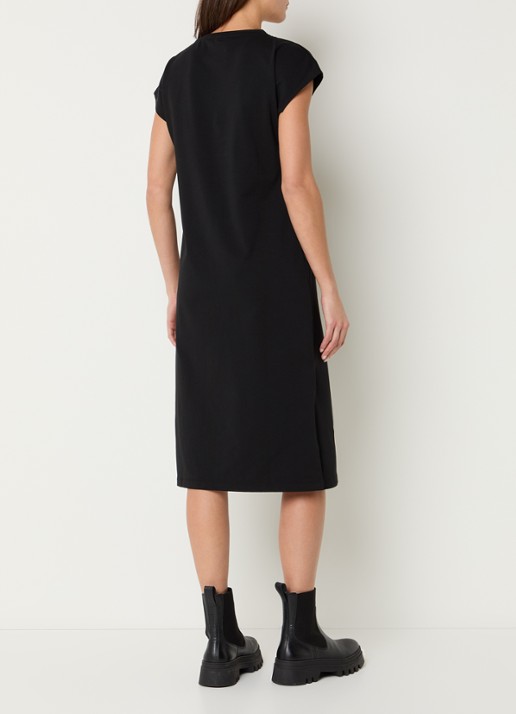Armani Midi jurk met logo en strass - achterkant 4 zwart