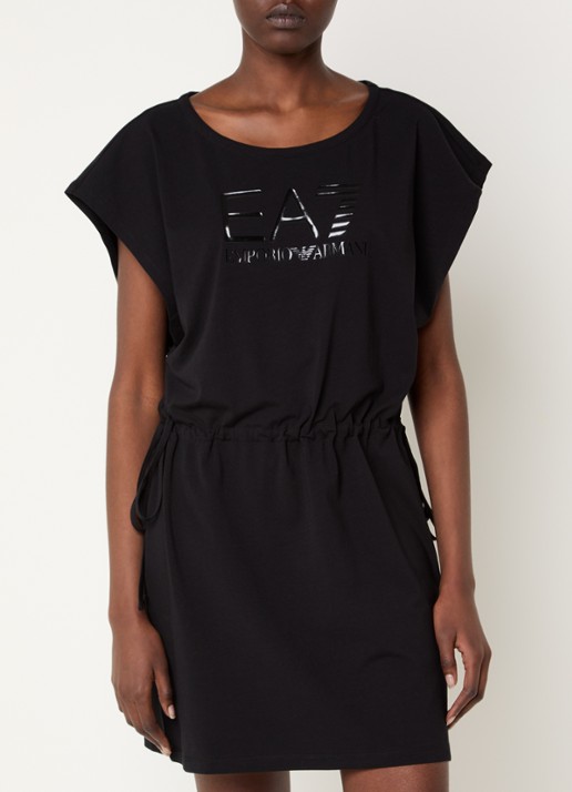 Armani Mini T-shirt jurk met logoprint en trekkoord