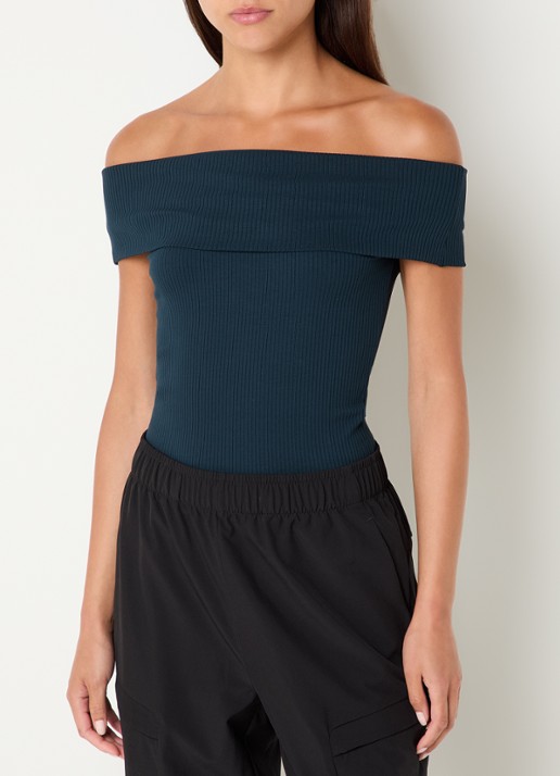 Armani Off Shoulder top met logo