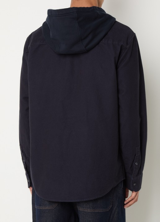 Armani Overshirt met logo en capuchon - achterkant 4 donkerblauw