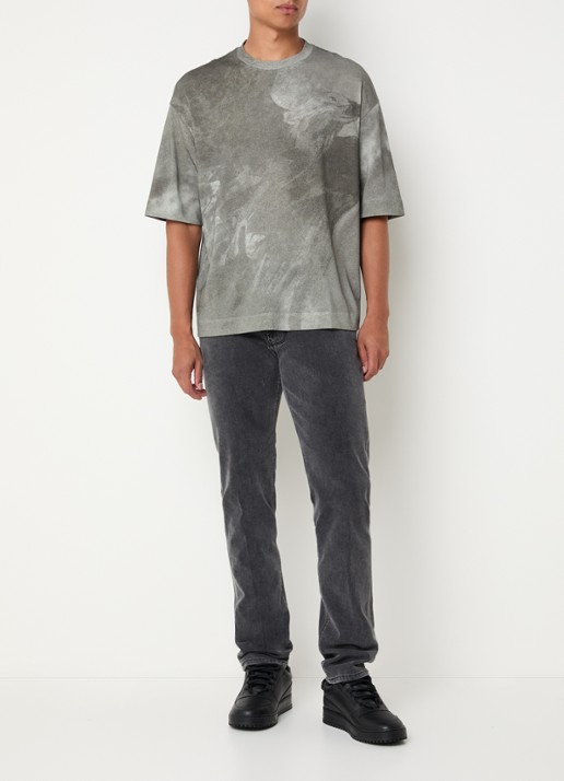 Armani Oversized T-shirt met print  - voorkant 3 olijfgroen