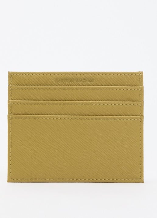 Armani Pasjeshouder met logo  - achterkant 3 olijfgroen