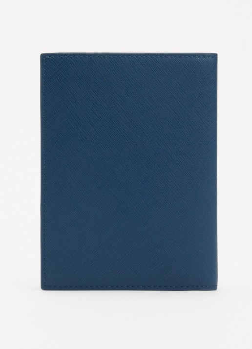 Armani Paspoortetui van leer - achterkant 3 indigo