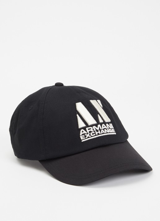 Armani Pet met logoborduring - voorkant zwart