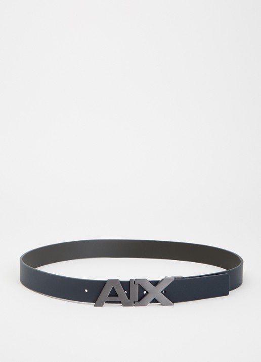 Armani Plate reversible riem van leer - voorkant antraciet