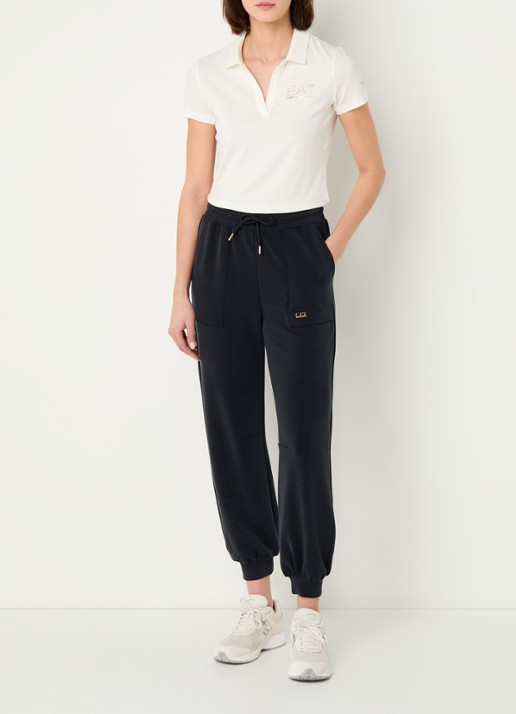 Armani Polo met logo en strass - voorkant 3 gebroken wit