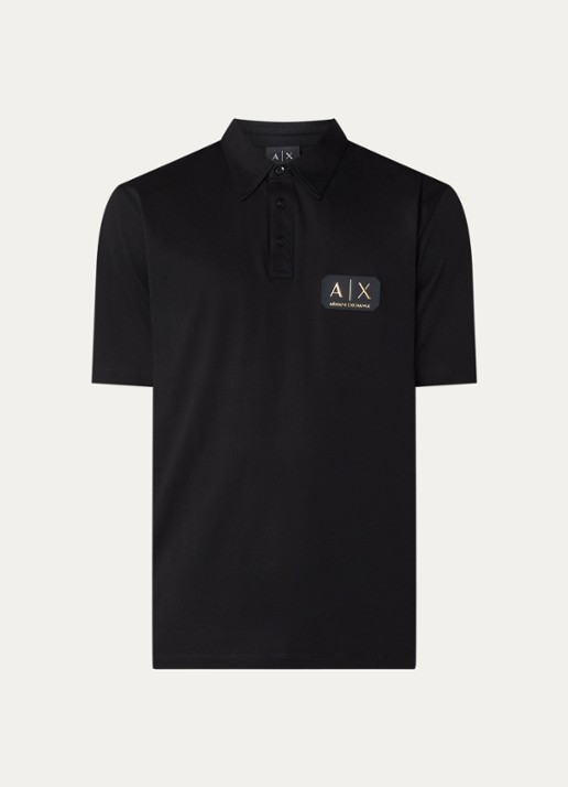 Armani Polo met logo - voorkant zwart