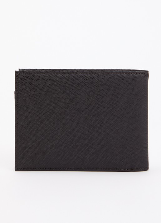 Armani Portemonnee met logo en structuur - achterkant 3 donkerbruin