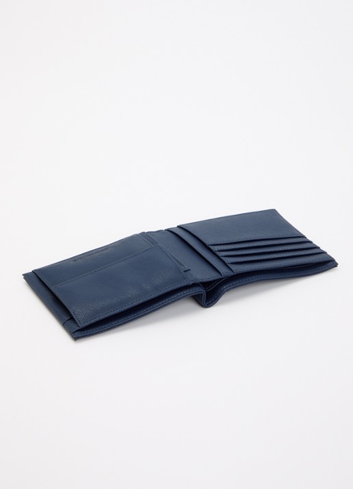 Armani Portemonnee met logo en structuur - voorkant 3 donkerblauw