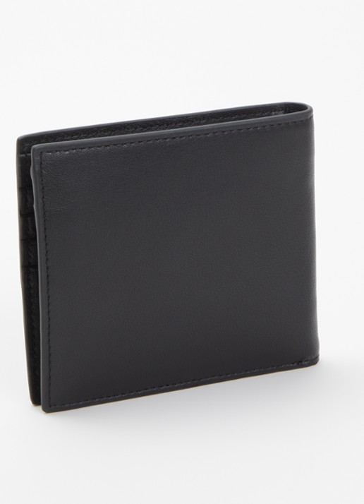 Armani Portemonnee van leer met logo - achterkant zwart