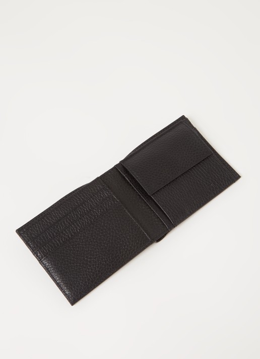 Armani Portemonnee van leer met logo - voorkant 2 zwart