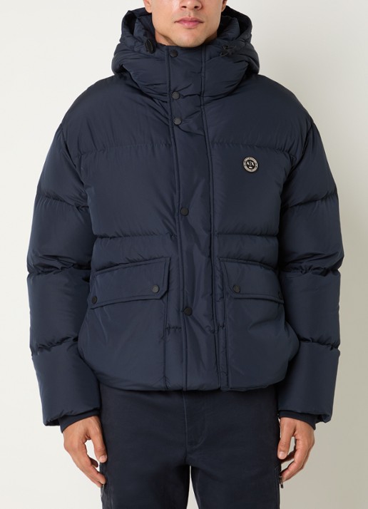 Armani Puffer jack met capuchon en donsvulling