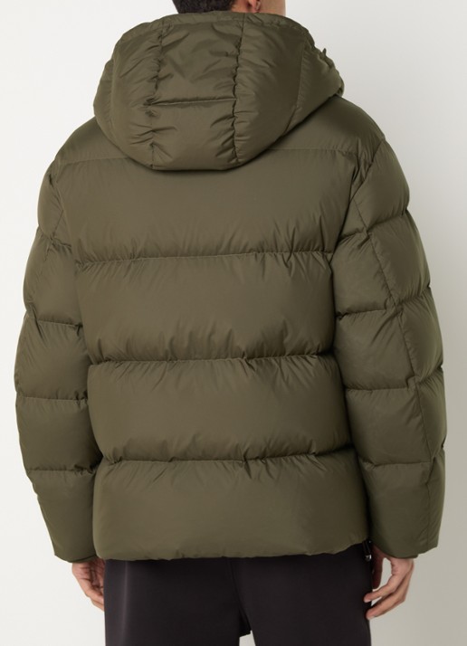 Armani Puffer jack met capuchon en steekzakken - achterkant 4 bronsgroen