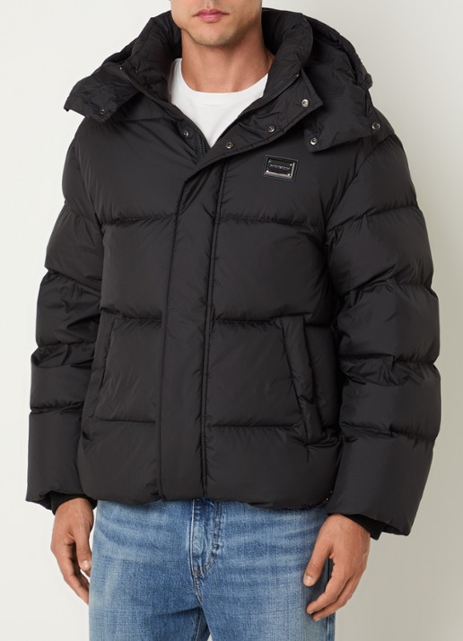 Armani Puffer jack met capuchon en steekzakken