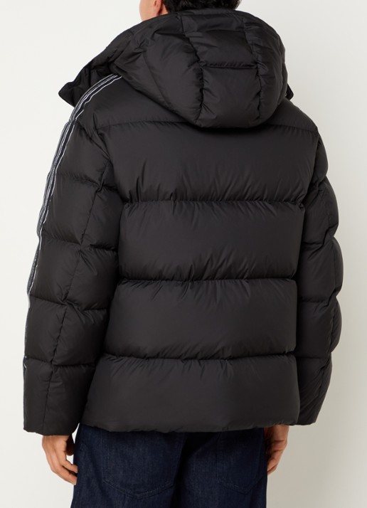 Armani Puffer jack met donsvulling en capuchon - achterkant 3 zwart