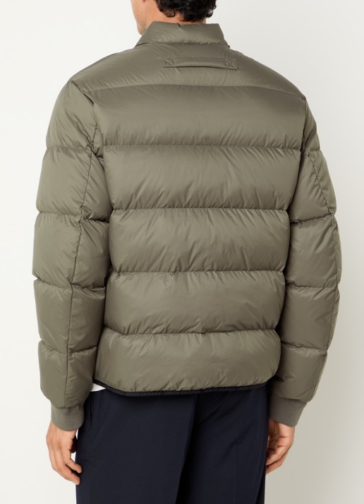 Armani Puffer jack met donsvulling en steekzakken - achterkant 3 donkerbeige