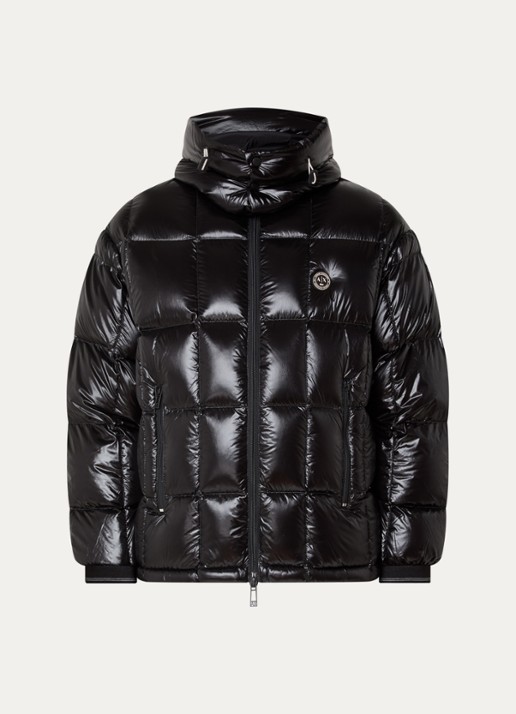 Armani Pufferjas met donsvulling en ritszakken - voorkant 3 black-uc001