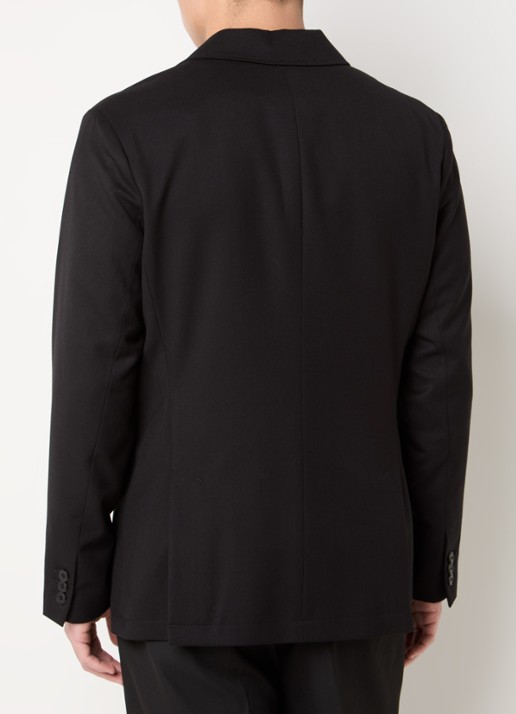 Armani Regular fit colbert in wolblend met borst- en klepzakken - achterkant zwart