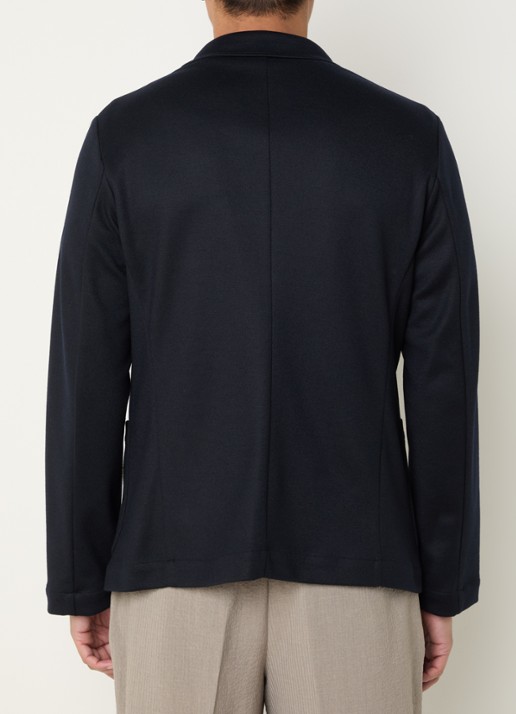 Armani Regular fit colbert in wolblend met opgestikte zakken - achterkant 5 donkerblauw