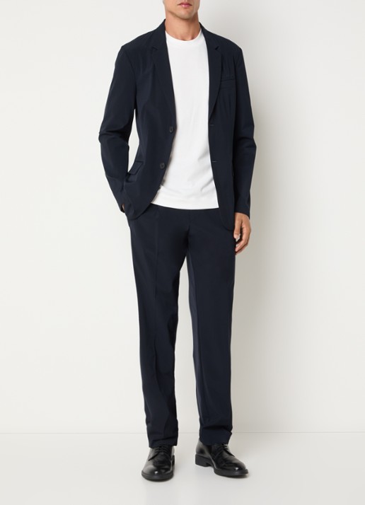 Armani Regular fit colbert met klepzakken - voorkant 2 donkerblauw
