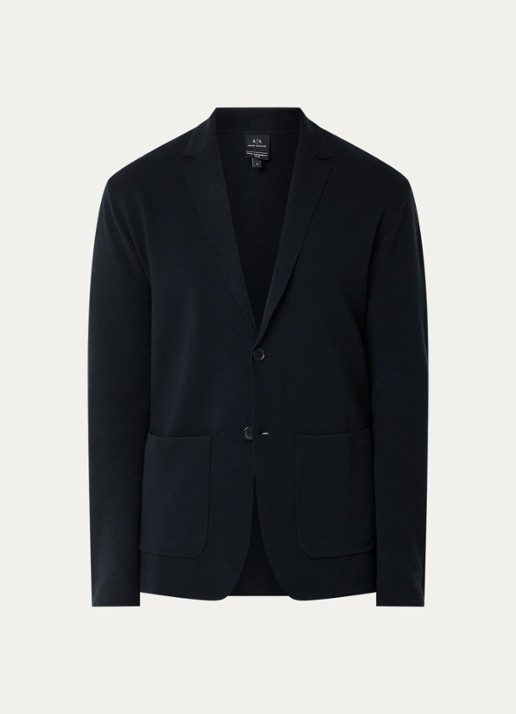 Armani Regular fit colbert met opgestikte zakken - voorkant 2 donkerblauw