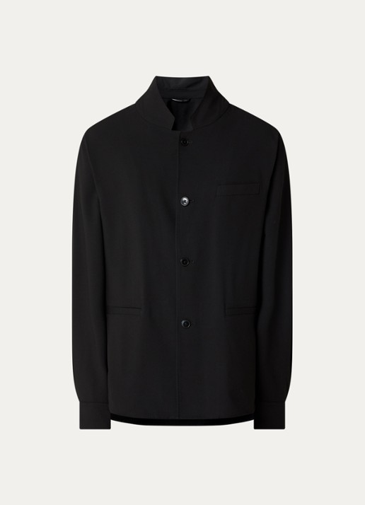 Armani Regular fit colbert met opstaande kraag en paspelzakken - voorkant 2 zwart