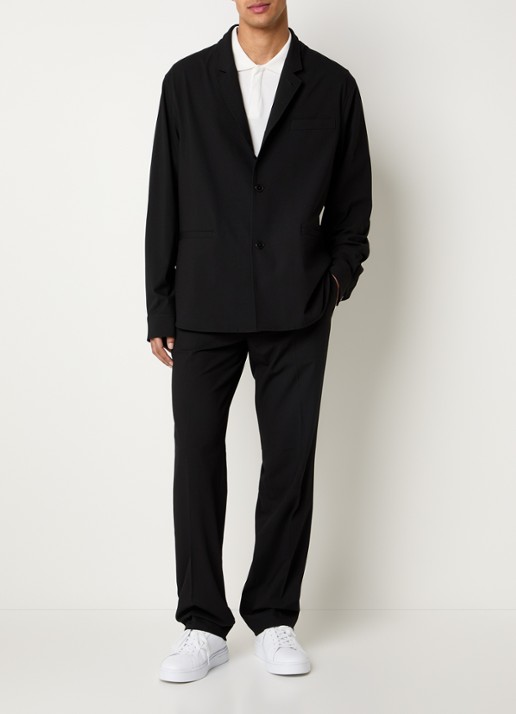 Armani Regular fit colbert met opstaande kraag en paspelzakken - voorkant 3 zwart