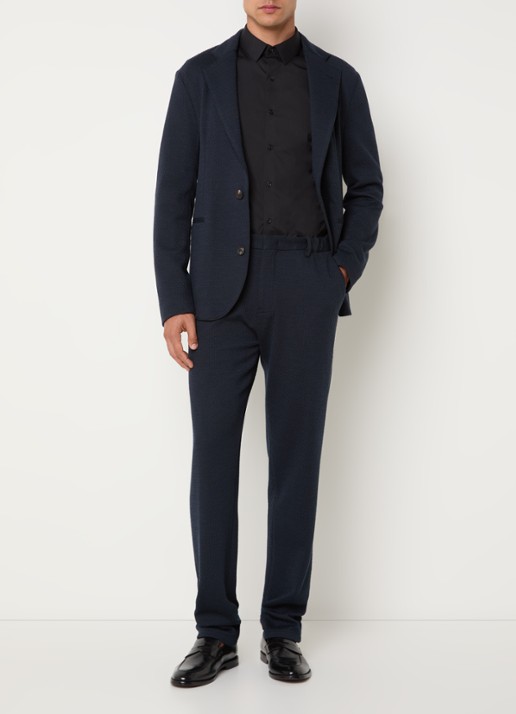 Armani Regular fit colbert met steekzakken - voorkant 3 indigo