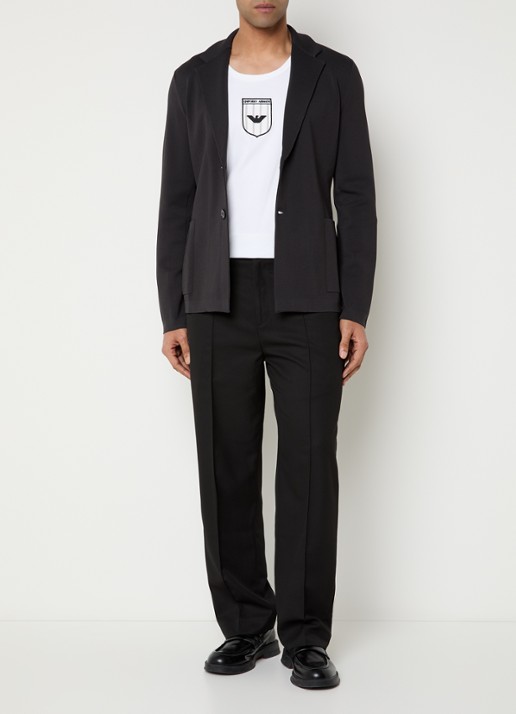 Armani Regular fit colbert met steekzakken - voorkant 4 zwart
