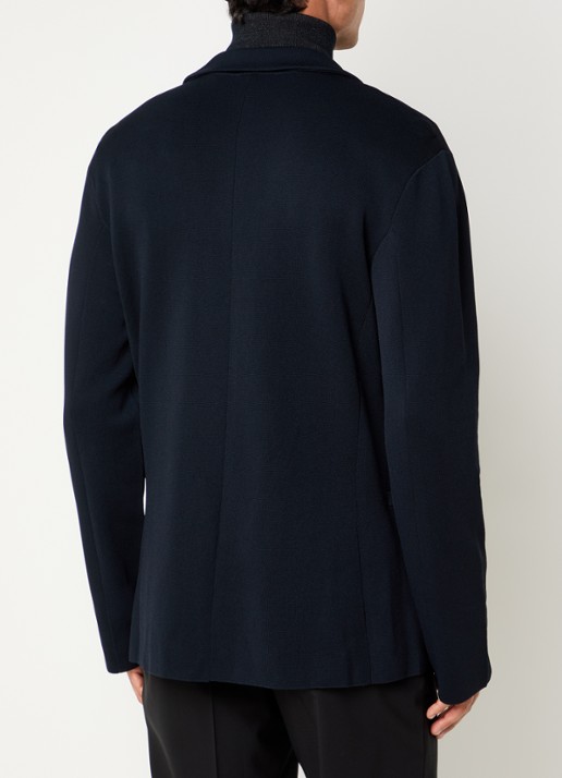 Armani Regular fit colbert met steekzakken - achterkant 2 donkerblauw