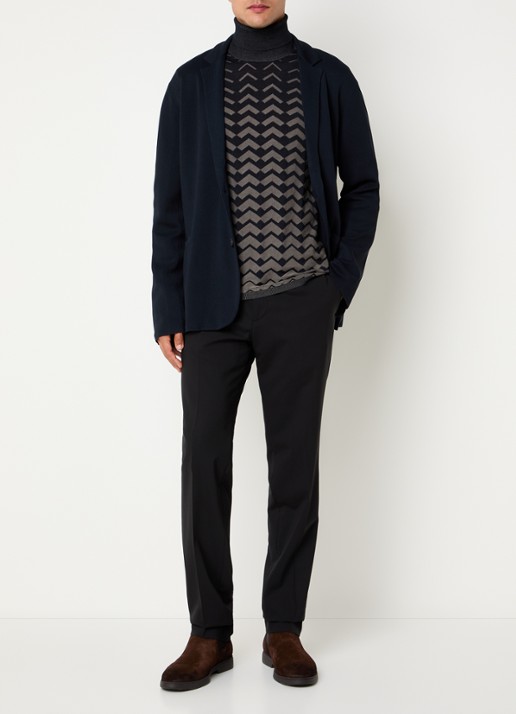 Armani Regular fit colbert met steekzakken - voorkant 4 donkerblauw