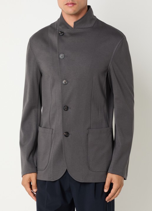 Armani Regular fit colbert met steekzakken - detail antraciet