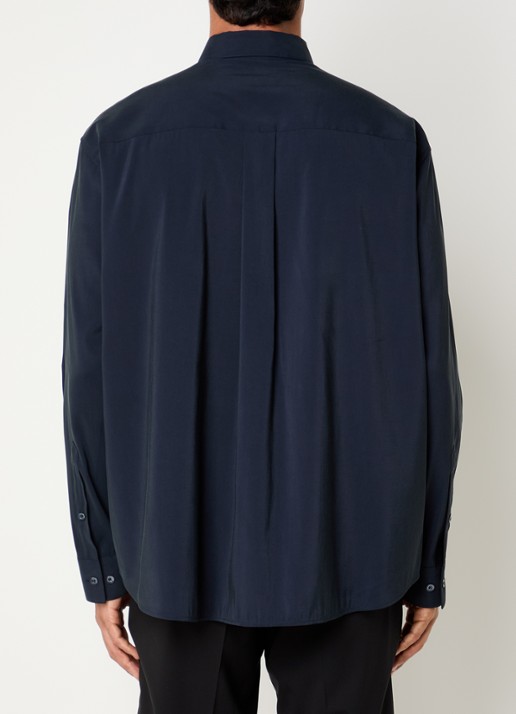 Armani Regular fit overhemd met borstzak - achterkant 4 donkerblauw