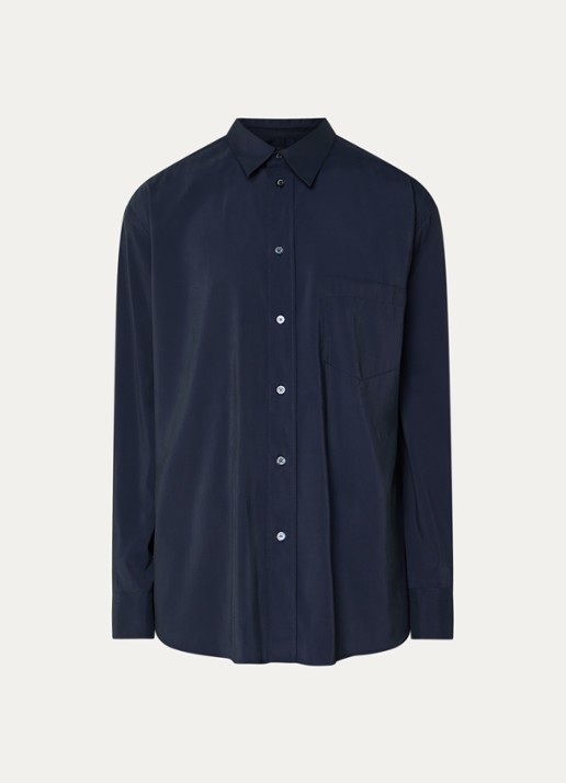 Armani Regular fit overhemd met borstzak - voorkant 2 donkerblauw