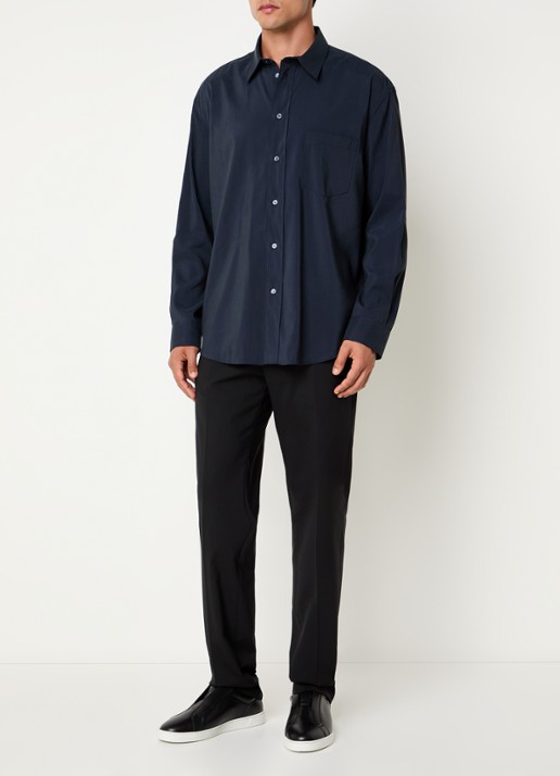 Armani Regular fit overhemd met borstzak - voorkant 3 donkerblauw
