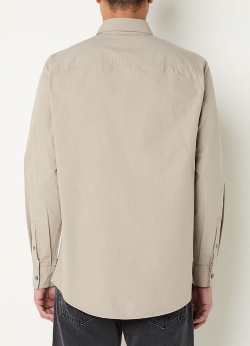 Armani Regular fit overhemd met borstzakken - achterkant khaki