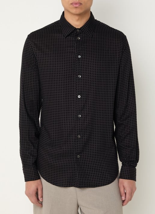 Armani Regular fit overhemd met flockprint
