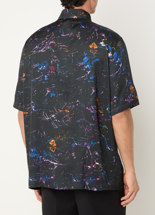 Armani Regular fit overhemd met grafische print - achterkant zwart