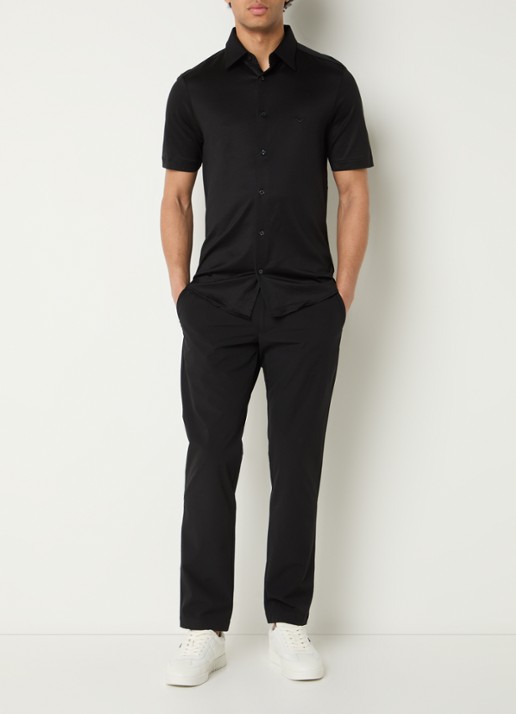 Armani Regular fit overhemd met logo - voorkant 3 zwart