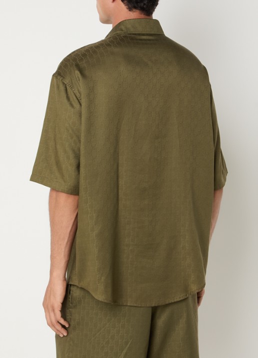 Armani Regular fit overhemd met logoprint - achterkant groen
