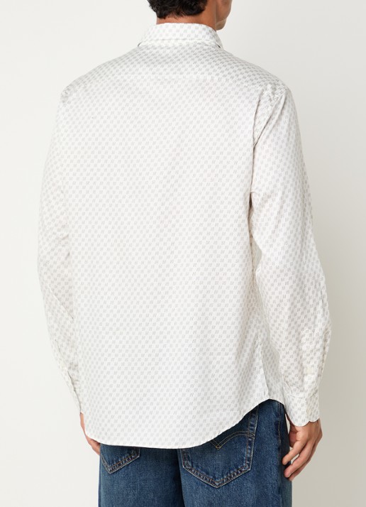 Armani Regular fit overhemd met logoprint - achterkant gebroken wit