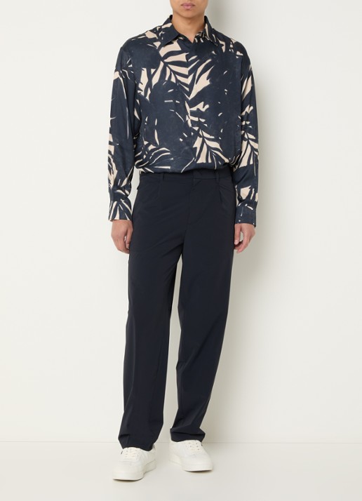 Armani Regular fit overhemd met print - voorkant 4 donkerblauw