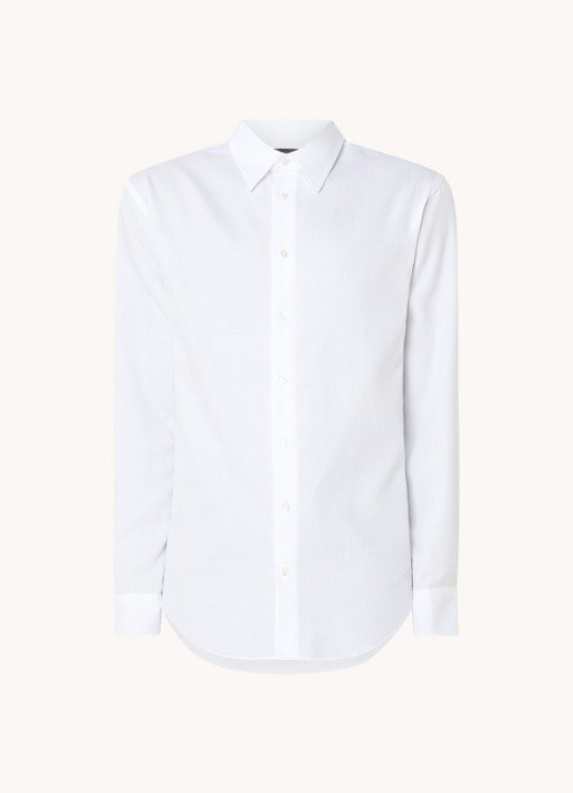 Armani Regular fit overhemd met stretch - voorkant wit