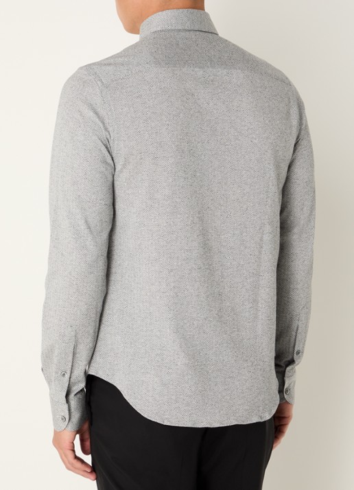 Armani Regular fit overhemd met stretch - achterkant 4 grijs