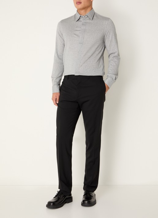 Armani Regular fit overhemd met stretch - voorkant 2 grijs