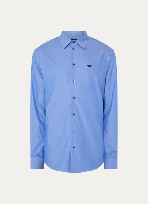 Armani Regular fit overhemd   - voorkant blauw